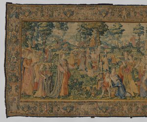 Gobelin przedstawiający historię dumy Niobe, z serii Diana Historie Diany (tytuł serii) autorstwa François Spiering