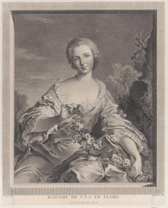 Portret Louise Henriette de Bourbon Conti jako Flora, 1766-1805. autorstwa François Voyez
