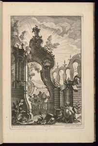 Projekt fontanny z łukami kratowymi autorstwa François de Cuvilliés the Elder