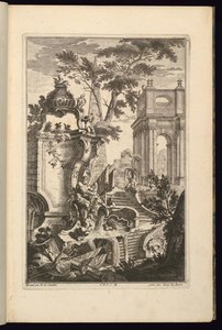 Projekt fontanny z rzecznym bogiem autorstwa François de Cuvilliés the Elder