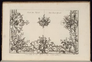 Dwie ćwiartki sufitu, nowa księga sufitów nieregularnych autorstwa François de Cuvilliés the Elder