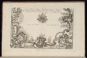 Dwie ćwiartki sufitu, nowa księga sufitów nieregularnych autorstwa François de Cuvilliés the Elder