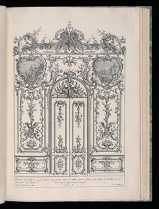 Ściana z podwójnymi drzwiami, Livre de Lambris (Księga boazerii) autorstwa François de Cuvilliés the Elder