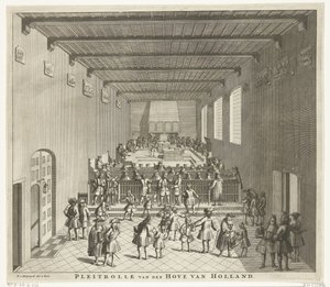 Sąd Holandii na posiedzeniu, ok. 1700 Pleitrolle van den Hove of Holland (tytuł na obiekcie)
