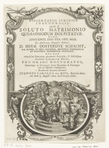 Minerva lauwert schrijver Titelpagina voor: Johannes Carolus de Roo, Dissertatio juridica inauguralis, ad tit. ff. po rozwiązaniu małżeństwa, jak prosi się o posag, 1722