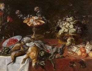Martwa natura (olej na płótnie) autorstwa Frans (attr. to) Snyders or Snijders