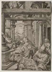 Adoracja Pasterza autorstwa Frans Crabbe van Esplegem