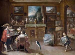 Wizyta u handlarza dziełami sztuki autorstwa Frans Francken the Younger
