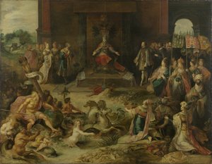 Alegoria abdykacji cesarza Karola V w Brukseli 25 października 1555, 1642