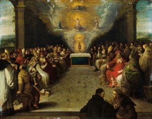 Dysputa na temat Najświętszego Sakramentu autorstwa Frans Francken the Younger