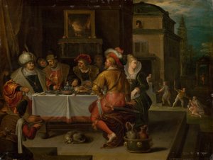 Przypowieść o bogaczu i żebraku Łazarzu, 1615.