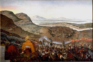 Widok na bitwę pod Wiedniem w dniu 12.09.1683 r. na wzgórzu Kahlenberg autorstwa Frans Geffels
