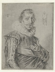 Portret młodego mężczyzny z wyciągniętą ręką autorstwa Frans Hals (manner of)