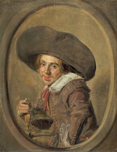 Młody mężczyzna w dużym kapeluszu autorstwa Frans Hals