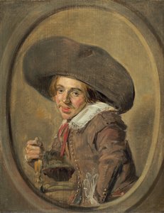 Młody mężczyzna w dużym kapeluszu autorstwa Frans Hals
