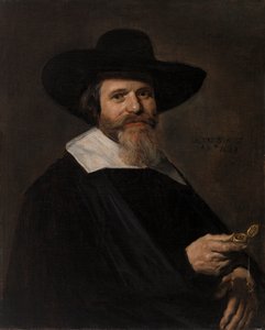 Portret mężczyzny trzymającego zegarek autorstwa Frans Hals