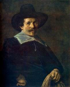 Portret mężczyzny trzymającego rękawiczki, c1645, 1912. autorstwa Frans Hals