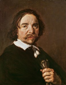 Portret mężczyzny w rękawiczce i czarnych włosach, ok.1657