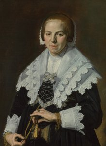 Portret kobiety z wachlarzem, ok. godz. 1640 autorstwa Frans Hals