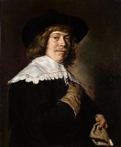 Portret młodego mężczyzny trzymającego rękawiczkę, c1650. autorstwa Frans Hals