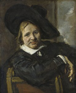 Portret siedzącego mężczyzny w miękkim kapeluszu autorstwa Frans Hals