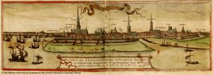 Mapa Hamburg 1572 autorstwa Frans Hogenberg