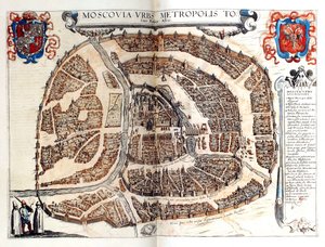 Mapa Moskwy, 1572 autorstwa Frans Hogenberg