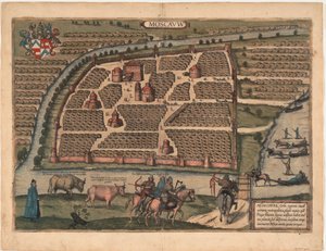 Mapa Moskwy z XVI wieku Od: Civitates orbis terrarium, 1575