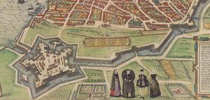 Palazzo Farnese w Caprarola, z dzieła Brauna i Hogenberga Civitates Orbis Terrarum, 1572-94. autorstwa Frans Hogenberg