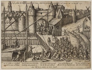 Atak na Amsterdam w dniu 23 listopada 1577 r. autorstwa Frans Hogenberg