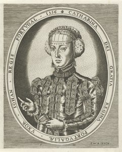 Portret Katarzyny Habsburgskiej Portrety królów, królowych, książąt i księżniczek (tytuł serii) autorstwa Frans Huys
