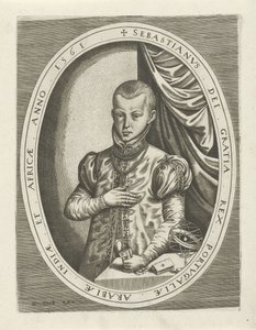 Portret Sebastiana I Portugalii Portrety królów, królowych, książąt i księżniczek (tytuł serii) autorstwa Frans Huys