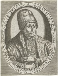 Portret Zygmunta II Augusta Portrety królów, królowych, książąt i księżniczek (tytuł serii) autorstwa Frans Huys