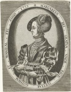 Portret królowej Margarethy Leijonhufvud ze Szwecji Portrety królów, królowych, książąt i księżniczek (tytuł serii) autorstwa Frans Huys