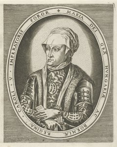 Portret Marii Gubernatora Węgier Portrety królów, królowych, książąt i księżniczek (tytuł serii) autorstwa Frans Huys