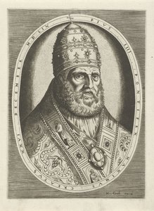Portret papieża Piusa IV Portrety królów, królowych, książąt i księżniczek (tytuł serii) autorstwa Frans Huys