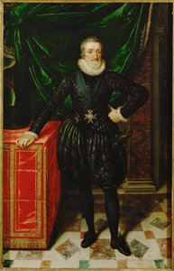 Henryk IV, król Francji, w czarnych szatach dworskich ... autorstwa Frans II Pourbus