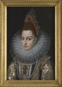 Isabella Claire Eugenie z Austrii (Isabella z Austrii lub Izabela z Hiszpanii), księżna Burgundii, arcyksiężna Austrii i infantka z Hiszpanii - Portret Infantki Isabelli Clara Eugenia z Hiszpanii (1566-1633), autorstwa Pourbusa, Fransa Młodszego (1569) -16