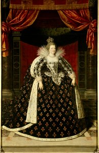 Pełnowymiarowy portret Marii de Medici (1573-1642) królowej Francji Obraz Fransa Pourbusa Le Jeune (Francois (Franz) Porbus