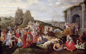 Niewolnicy i furie miłości (olej na desce) autorstwa Frans II the Younger (after) Francken