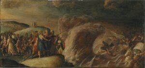 Les Israelites traversent la Mer Rouge - przejście Izraelitów przez Morze Czerwone, przez Francken (II), Frans, School of . Olej na miedzi. Wymiar : 27,5x58,5 cm. Muzeum Narodowe w Sztokholmie autorstwa Frans II the Younger (studio of) Francken