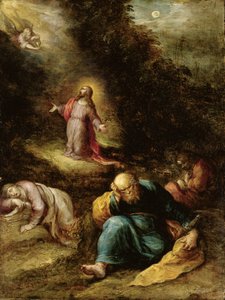 The Agony in the Garden (olej na miedzi wzmocniony złotem) autorstwa Frans II the Younger Francken