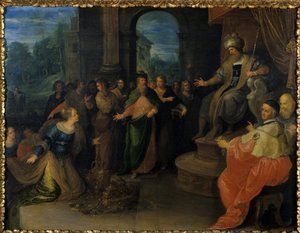 Królowa Saby przed Salomonem, przed 1640 autorstwa Frans II the Younger Francken