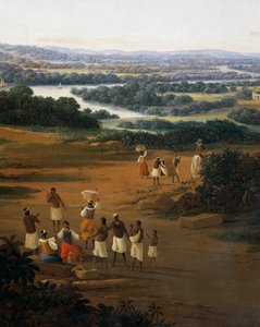 Wioska Serinhaem w Brazylii lub Dom plantatora trzciny cukrowej w Brazylii (olej na płótnie) autorstwa Frans Post