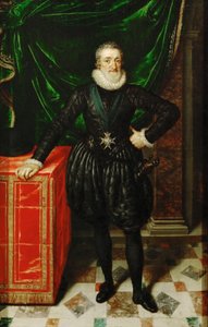 Francuski: Portrait de Henri IV (1553-1610), roi de France, en costume noir Henryk IV, król Francji w czarnym stroju autorstwa Frans Pourbus the Younger