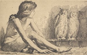 Dziewczyna z sowami autorstwa Frans Schwartz