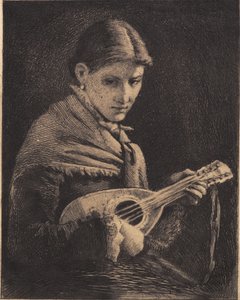 Młoda dziewczyna z mandoliną autorstwa Frans Schwartz