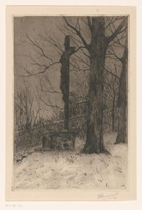 Krucyfiks obok drzewa autorstwa Frans Smissaert (signed by artist)