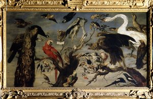 Koncert ptaków (Koncert ptaków). Obraz Fransa Snydersa (1579-1657). olej na płótnie
