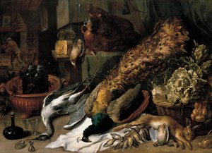 Martwa natura z chłodziarką do wina autorstwa Frans Snyders